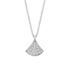 0db37ed9fcc0df169d614f1416714541 Custom Solid 18k Gold Bulgari Divas' Dream Necklace in 18 kt White Gold with Pendant Set with One Diamond and Pavé Diamonds