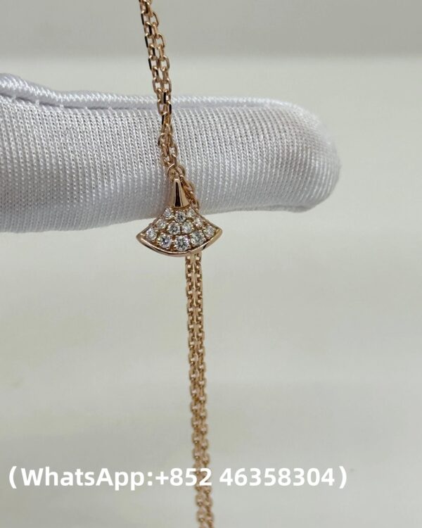 Custom Solid 18K Gold Bulgari Jewelry Divas’ Dream Bracelet with Pendant in Full Pavé Diamonds