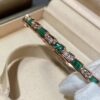 Custom Solid 18k Gold Bulgari Jewelry Bulgari Openwork Bracelet Set with Malachite Elements and a Round Brilliant-Cut Diamond Custom Solid 18k Gold Bulgari Jewelry Bulgari Openwork Bracelet Set with Malachite Elements and a Round Brilliant-Cut Diamond