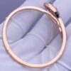1 (6) Custom Solid 18K Gold Bulgari Jewelry Serpenti Bangle Bracelet Set with Rubellite Eyes and Pavé Diamonds on the Head