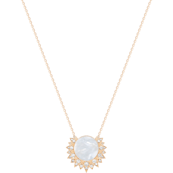 1488f03b-543e-4c96-8783-21de2c85d59f Custom Solid 18k Gold Piaget Sunlight Pendant in 18K Rose Gold Set with Mother-Of-Pearl (approx. 1.60 cts) and 28 Brilliant-Cut Diamonds (approx. 0.17 ct)