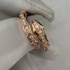 Custom Solid 18k Gold Bulgari Jewelry Serpenti Viper One-coil Ring set with Full Pavé Diamonds