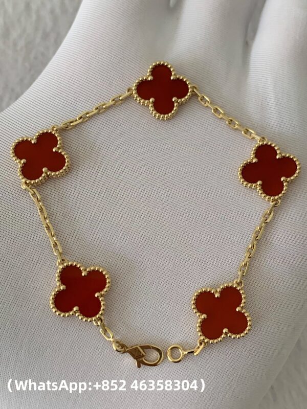 Custom Solid 18k Gold Van Cleef & Arpels Vintage Alhambra Bracelet Custom Solid 18k Gold Van Cleef & Arpels Vintage Alhambra Bracelet