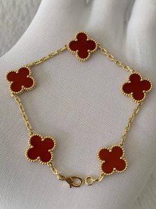 Custom Solid 18k Gold Van Cleef & Arpels Vintage Alhambra Bracelet