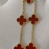 16c998439f3c480378eeb84a76272b02 (1)_1 Custom Solid 18k Gold Van Cleef & Arpels Jewelry Vintage Alhambra Bracelet, 5 Motifs Carnelian