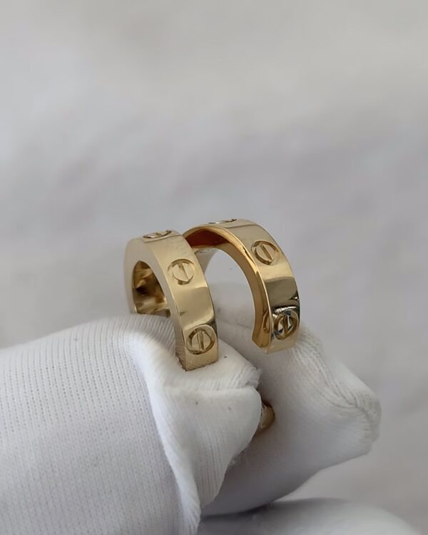 Screenshot Custom Solid 18k Gold Cartier Jewelry LOVE Hoop Earrings, Small ,Model