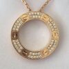 Custom Solid 18k Gold Cartier Jewelry LOVE Pendant, Paved Diamonds