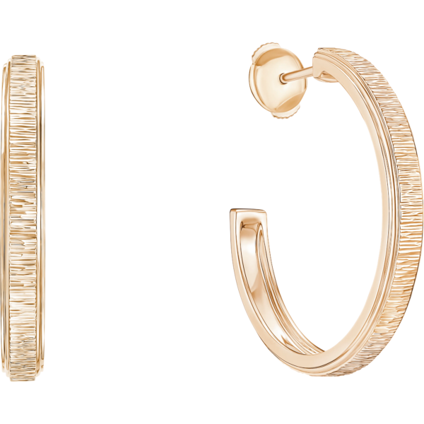 231224b9-3023-4cee-afe7-7bb24111f540 Custom Solid 18k Gold Piaget Possession "Decor Palace" Hoop Earrings in 18K Rose Gold
