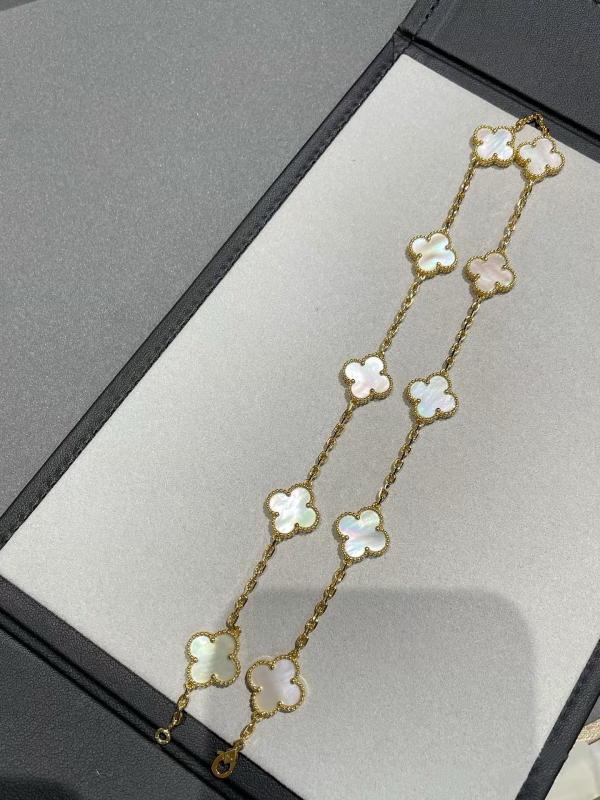 Custom Van Cleef & Arpels Vintage Alhambra Necklace