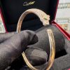 Custom Solid 18k Gold Cartier Jewelry Panthère De Cartier Bracelet Small Model Half-Paved