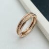 Custom Solid 18k Gold Bulgari Jewelry B.Zero1 One-Band Ring, Set with Pavé Diamonds on the Spiral