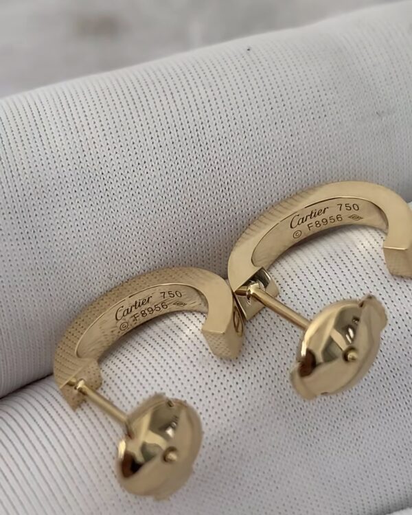 Screenshot Custom Solid 18k Gold Cartier Jewelry LOVE Hoop Earrings, Small ,Model