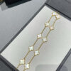 Custom Solid 18k Gold Van Cleef & Arpels Vintage Alhambra Necklace, 10 Motifs 18K Yellow Gold, Mother-Of-Pearl