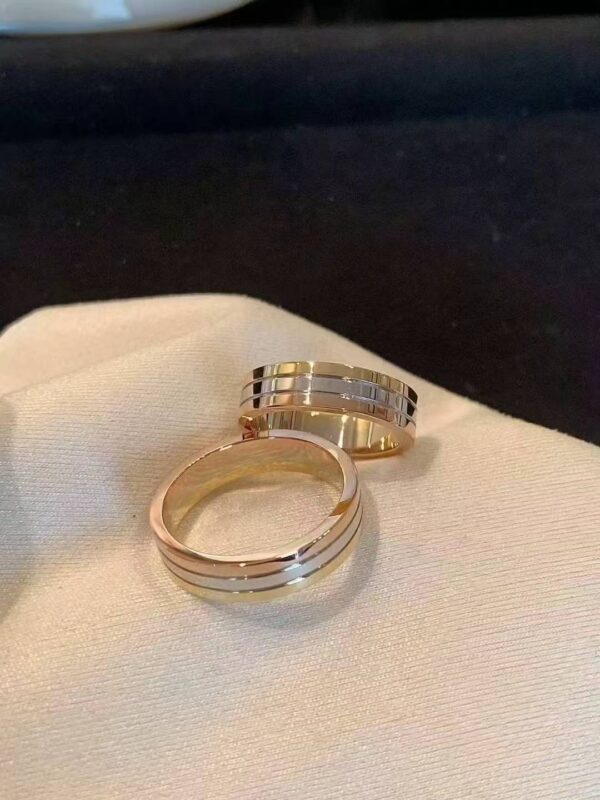 Custom Solid 18k Gold Cartier Jewelry Vendome Louis Cartier Wedding Band, 4.8 mm Width
