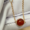 503ef2ff994ccf0e195e2f59cf79f58 Custom Solid 18k Gold Piaget Possession Pendant in 18K Rose Gold Set with a Brilliant-Cut Diamond (approx. 0.06 ct) and a Carnelian Bead