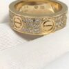 Custom Solid 18k Gold Cartier Jewelry LOVE Ring, Classic Model, Paved Diamonds