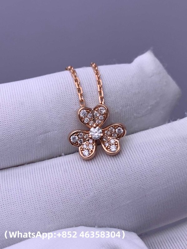 Custom Solid 18k Gold Van Cleef & Arpels Frivole Pendant Mini Model 18K Rose Gold Custom Solid 18k Gold Van Cleef & Arpels Frivole Pendant Mini Model 18K Rose Gold