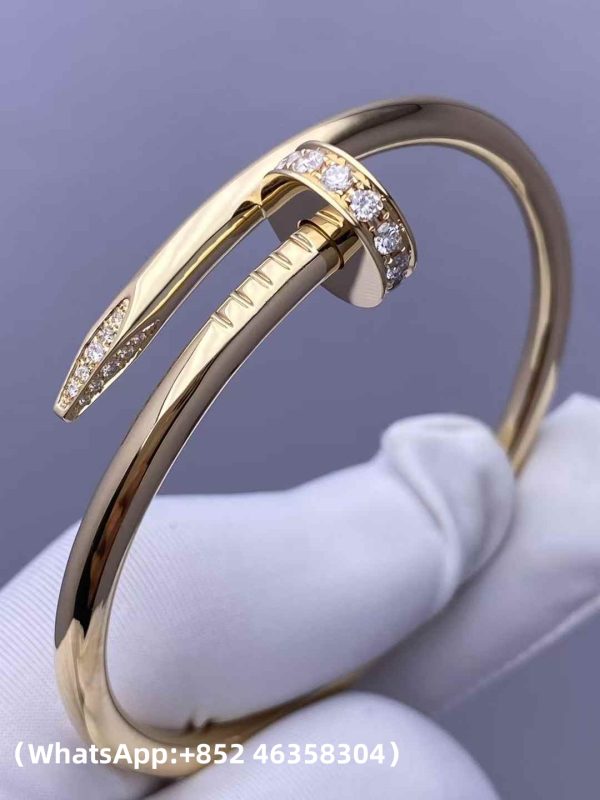 Custom Solid 18k Gold Cartier Jewelry Juste un Clou Bracelet Classic Model Diamonds