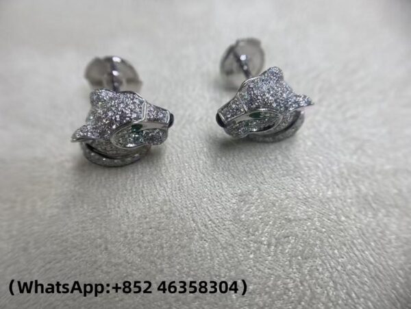 7184958c8735c9392216c45fb6e17c2a (1) Custom Solid 18K Gold Cartier Jewelry Panthère de Cartier Cheetah Earrings, Paved with Diamonds