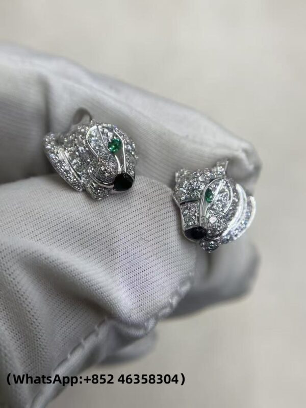 747fa14d02111c3e3747c1cd1ece4342 (1) Custom Solid 18K Gold Cartier Jewelry Panthère de Cartier Cheetah Earrings, Paved with Diamonds