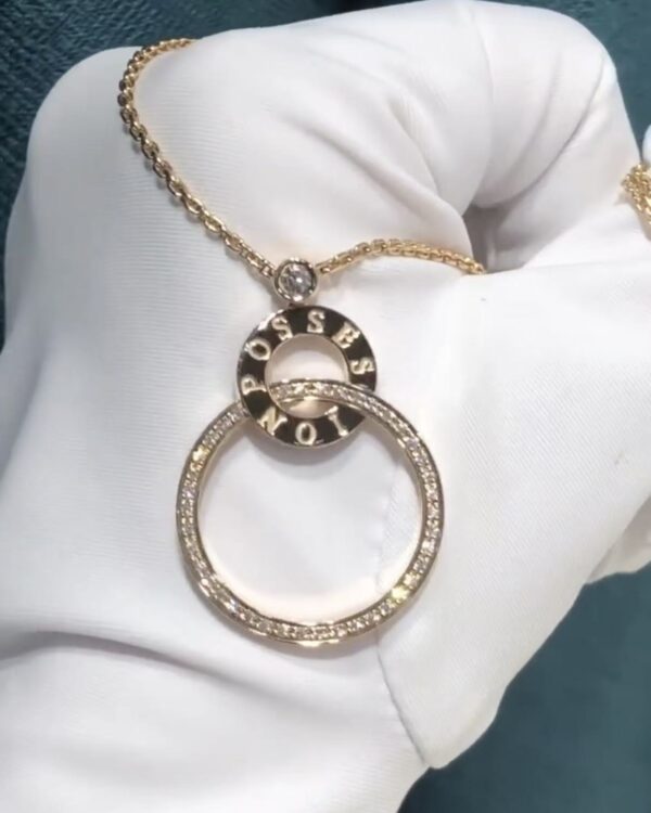 783ee5bd72cc0e8b9ca15081a540b5a5 Custom Solid 18K Gold Piaget Jewelry Piaget Necklace Possession Double Circle Diamond Pendant 18K Rose Gold