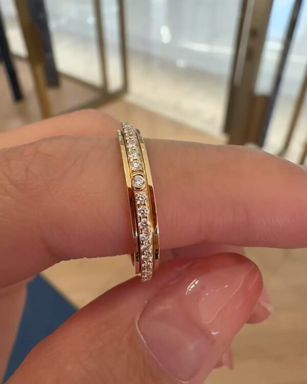 78a16114c43af5d84bbccf37564ddc9 Custom Solid 18k Gold Piaget Possession Ring in 18K Rose Gold Set with 46 Brilliant-Cut Diamonds (approx. 0.24 ct) and One Possession-Set Brilliant-Cut Diamond (approx. 0.01 ct).