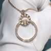 Screenshot Custom Solid 18K Gold Piaget Jewelry Piaget Necklace Possession Double Circle Diamond Pendant 18K Rose Gold