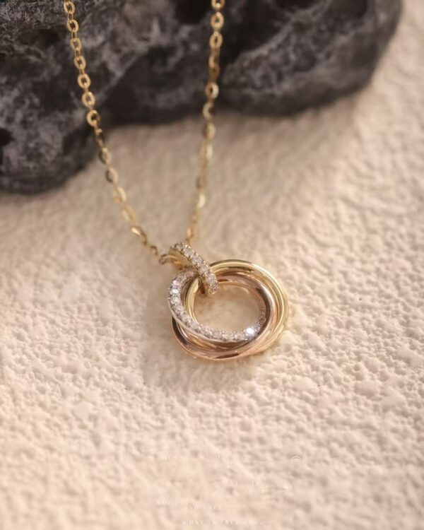 816ae821032a01f3752d0b5fefd3133 Custom Solid 18k Gold Cartier Jewelry Trinity Pendant, Small Model, Half-Paved