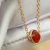 8c8fc7847808bc8418a00f3edbd06b0 Custom Solid 18k Gold Piaget Possession Pendant in 18K Rose Gold Set with a Brilliant-Cut Diamond (approx. 0.06 ct) and a Carnelian Bead