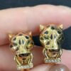 Custom Solid 18k Gold Cartier Jewelry Panthère de Cartier Earrings, Diamonds