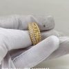 Custom Solid 18k Gold Van Cleef & Arpels Jewelry Perlée Diamonds Duo Ring