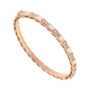 BR858356-001_1 Custom Solid 18k Gold Bulgari Jewelry Serpenti Viper Single Loop Bracelet in 18k Rose Gold with Pavé Diamonds and White Mother-of-Pearl