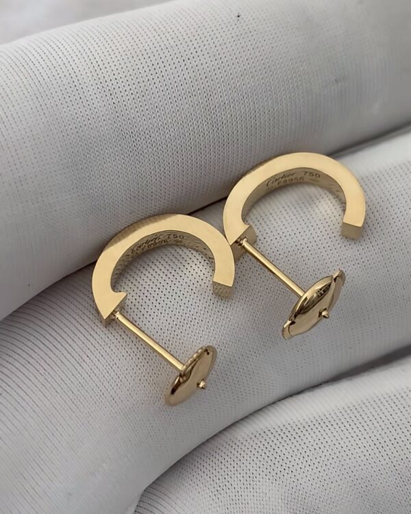 Screenshot Custom Solid 18k Gold Cartier Jewelry LOVE Hoop Earrings, Small ,Model
