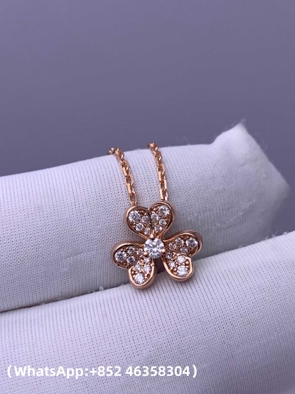 Custom Solid 18k Gold Van Cleef & Arpels Frivole Pendant Mini Model 18K Rose Gold Custom Solid 18k Gold Van Cleef & Arpels Frivole Pendant Mini Model 18K Rose Gold