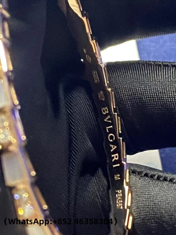 a4d4f174761c9e85861ae32eefd7396d (1) Custom Solid 18k Gold Bulgari Jewelry Serpenti Viper Single Loop Bracelet in 18k Rose Gold with Pavé Diamonds and White Mother-of-Pearl