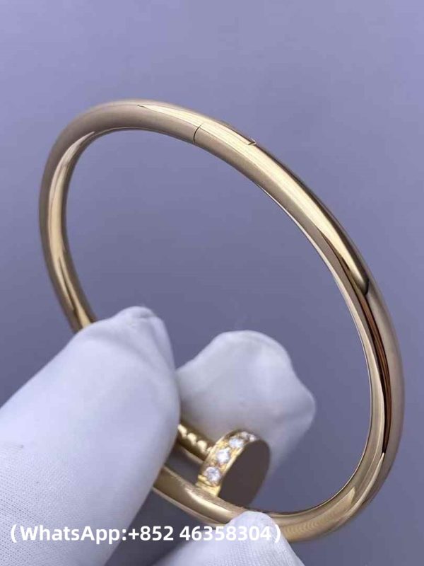 Custom Solid 18k Gold Cartier Jewelry Juste un Clou Bracelet Classic Model Diamonds