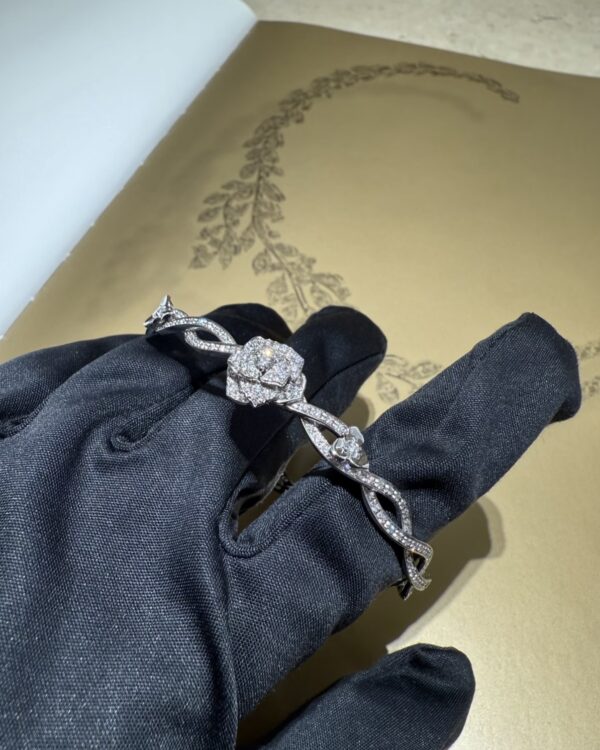Screenshot Custom Solid 18k Gold Piaget Jewelry Piaget Rose Bracelet in 18K White Gold with 190 Brilliant-Cut Diamonds