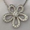Custom Solid 18k Gold Van Cleef & Arpels Jewelry Flowerlace Pendant 18K White Gold