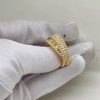 Custom Solid 18k Gold Van Cleef & Arpels Jewelry Perlée Diamonds Duo Ring