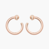 bc25200b-c927-4691-9889-1ecd7857a159 Custom Solid 18k Gold Piaget Possession Open Hoop Earrings in 18K Rose Gold Set with 20 Brilliant-Cut Diamonds (approx. 0.20 ct)