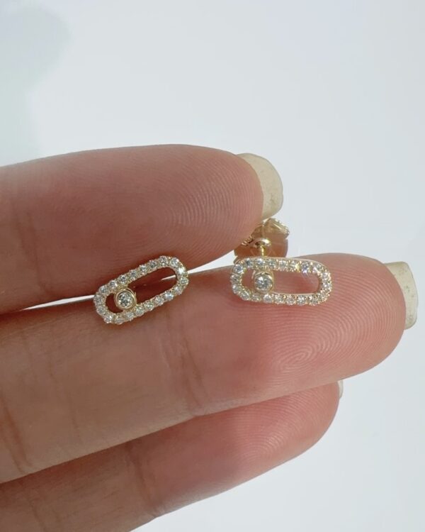 Screenshot Custom Solid 18k Gold Messika Puces Move Uno Pink Gold Diamond Earrings
