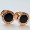 Custom Solid 18k Gold Bulgari Bulgari Single Stud Earring with Onyx