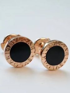 Custom Solid 18k Gold Bulgari Bulgari Single Stud Earring with Onyx