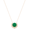 c990c296-cb43-4ee8-9aaa-0cea607a0677 Custom Solid 18k Gold Piaget Sunlight Pendant in 18K Rose Gold Set with a Malachite (approx. 2.30 cts) and 28 Brilliant-Cut Diamonds (approx. 0.17 ct)