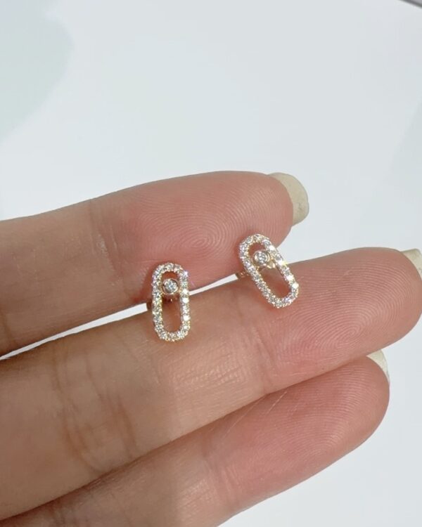 Screenshot Custom Solid 18k Gold Messika Puces Move Uno Pink Gold Diamond Earrings