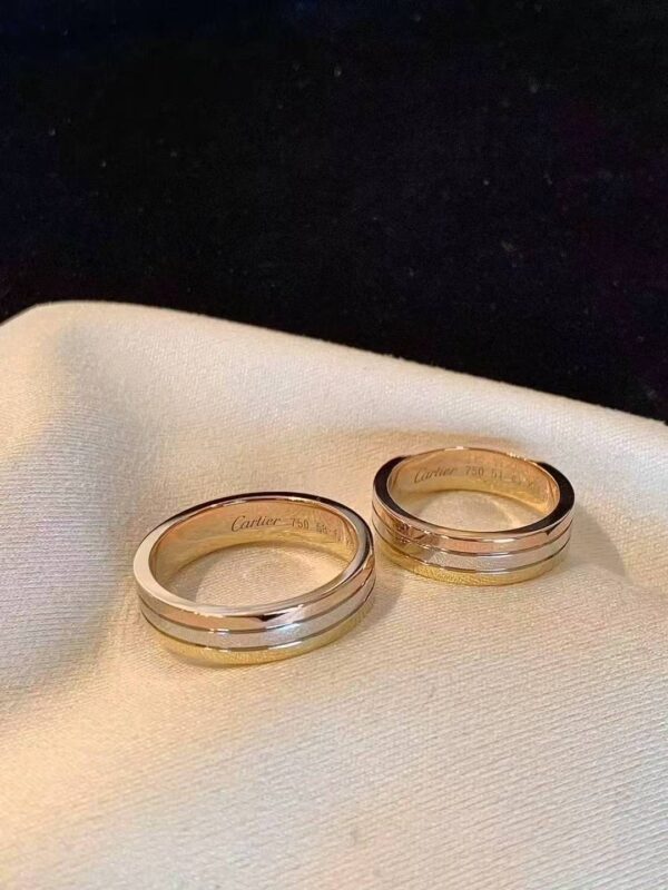 Custom Solid 18k Gold Cartier Jewelry Vendome Louis Cartier Wedding Band, 4.8 mm Width