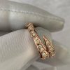 Custom Solid 18k Gold Bulgari Jewelry Serpenti Viper One-coil Ring set with Full Pavé Diamonds