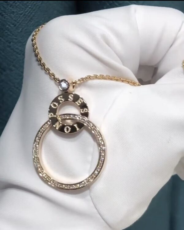d7e60d4795e14861dff938b31d51b2ee Custom Solid 18K Gold Piaget Jewelry Piaget Necklace Possession Double Circle Diamond Pendant 18K Rose Gold