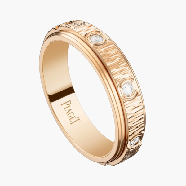 db1815b9-35a4-491c-96a2-e7954b4f5767 Custom Solid 18k Gold Piaget Possession "Decor Palace" Ring in 18K Rose Gold Set with 8 Possession-Set Brilliant-Cut Diamonds (approx. 0.15 ct).