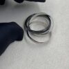Custom Solid 18k Gold Cartier Jewelry Trinity Ring,Classic 18k White Gold, Ceramic